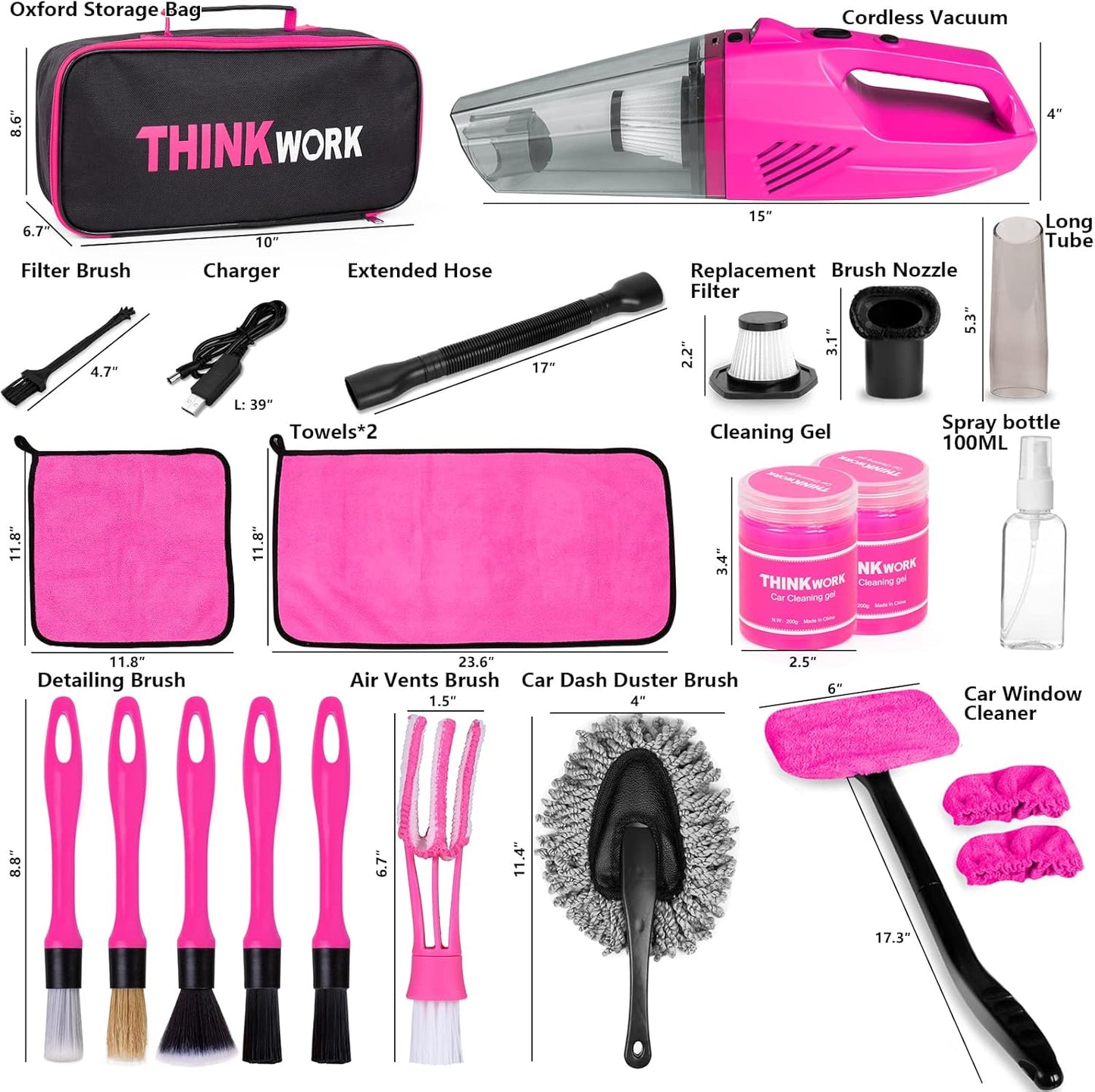 THINKWORK Car Detailing Kit Interior Cleaner, Car Cleaning Kit with