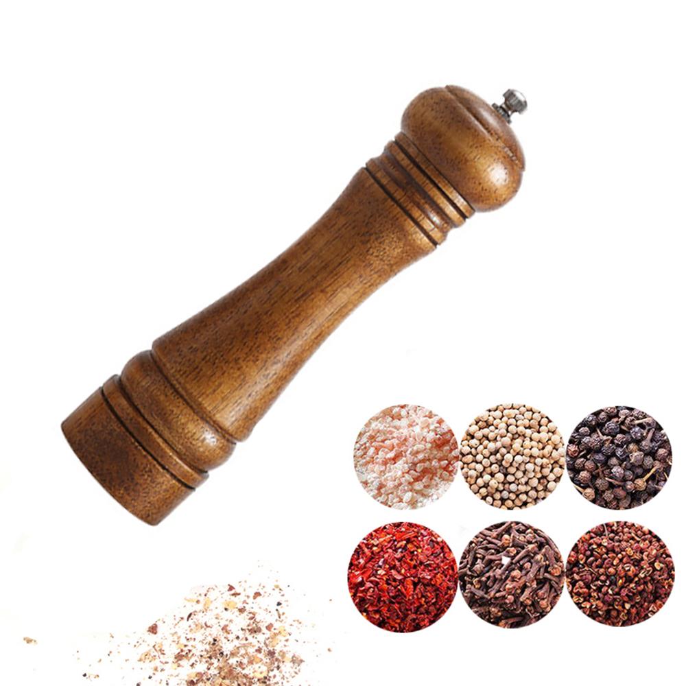 Solid Oak Spice Grinder, 5" 8" 10" Kitchen Utensil Grinding Tool for