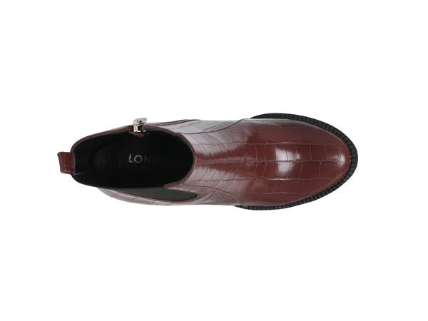 LONDON RAG BEATRIZ CROC PRINT BLOCK HEEL BOOTS