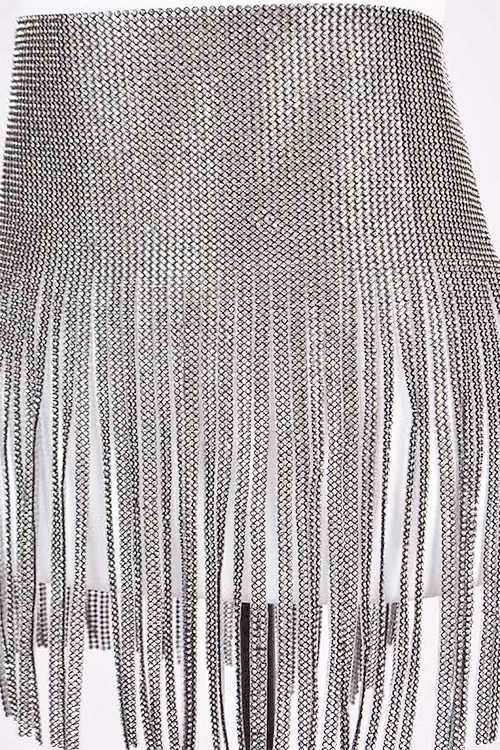 Rhinestone Fringe Statement Belt