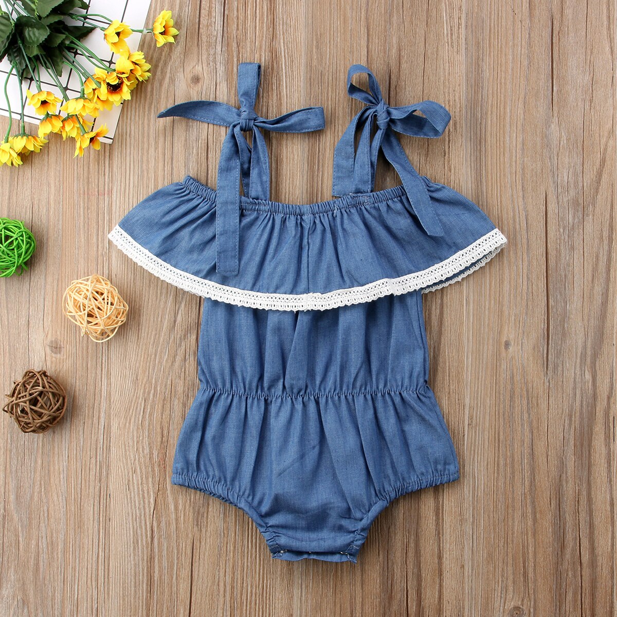 Belts Denim Off Shoulder Blue Newborn Baby