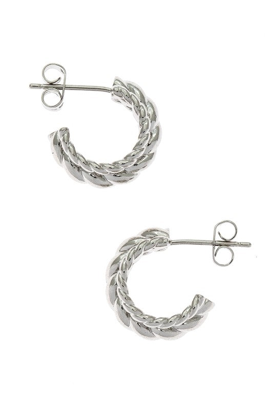 Scallop Texture Chunky Hoop Earings
