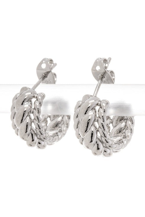 Scallop Texture Chunky Hoop Earings