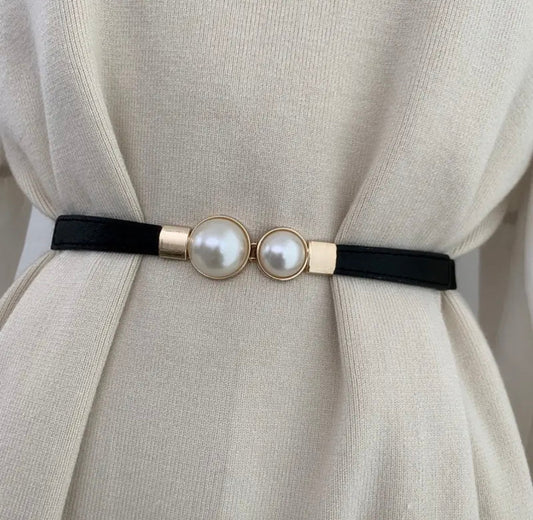 Classy Pearl Waist Elastic Belt