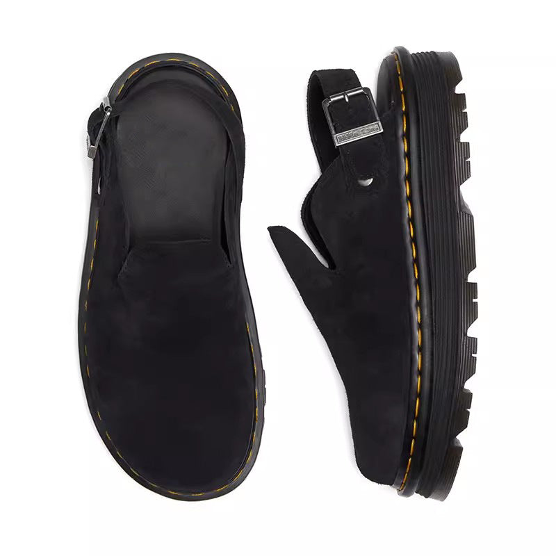 Fashion Thick-Sole Slide Sandals -Suede Slip-On Women Mules