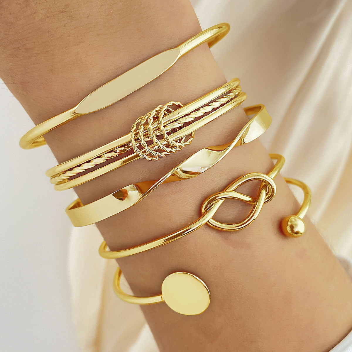 Layered Open Bracelets Set for Women