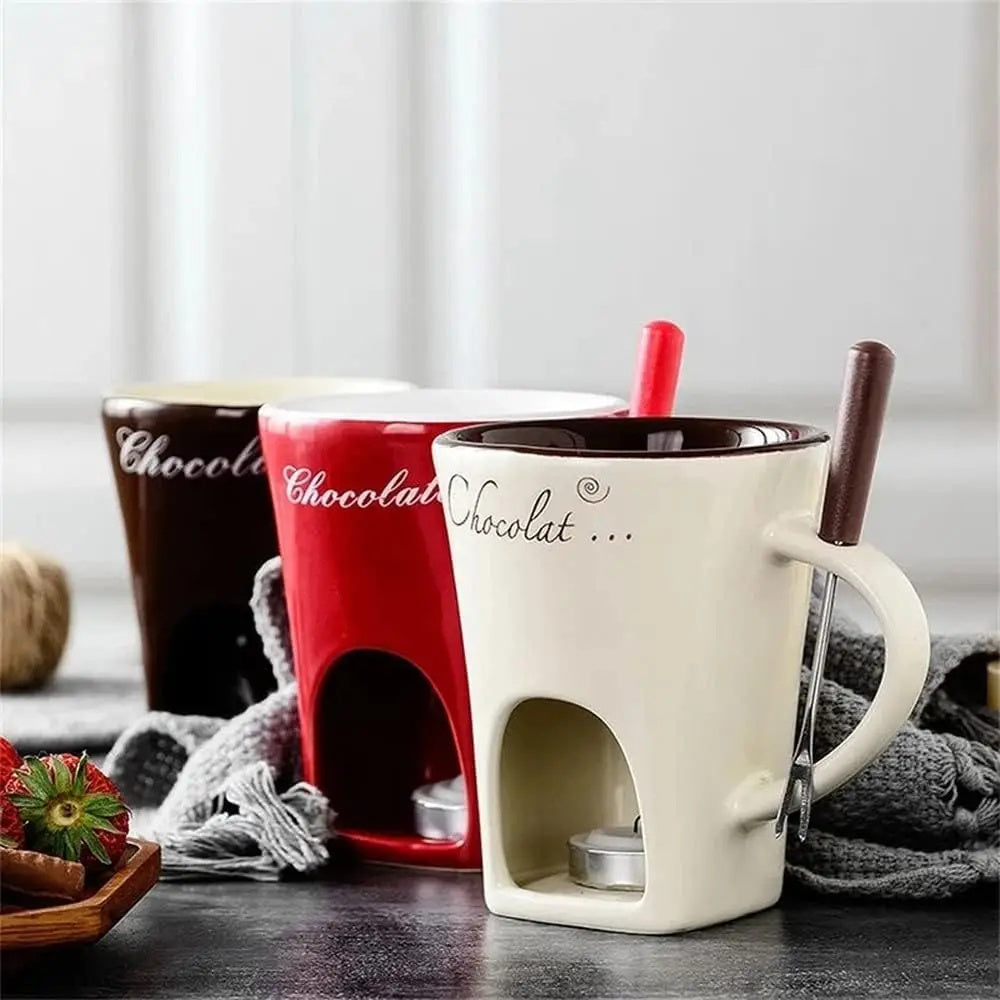 Fondue Mug Set Personal Mini Fondue Pots Chocolate Cheese Ice Cream