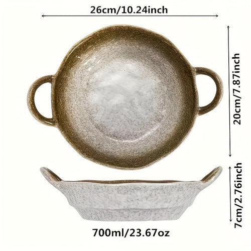 Elegant Ceramic Double Ear Plate Set for All Occasions