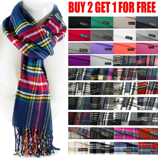 Mens Womens Winter Warm SCOTLAND Made Pashmina Scarf Scarves Plaid