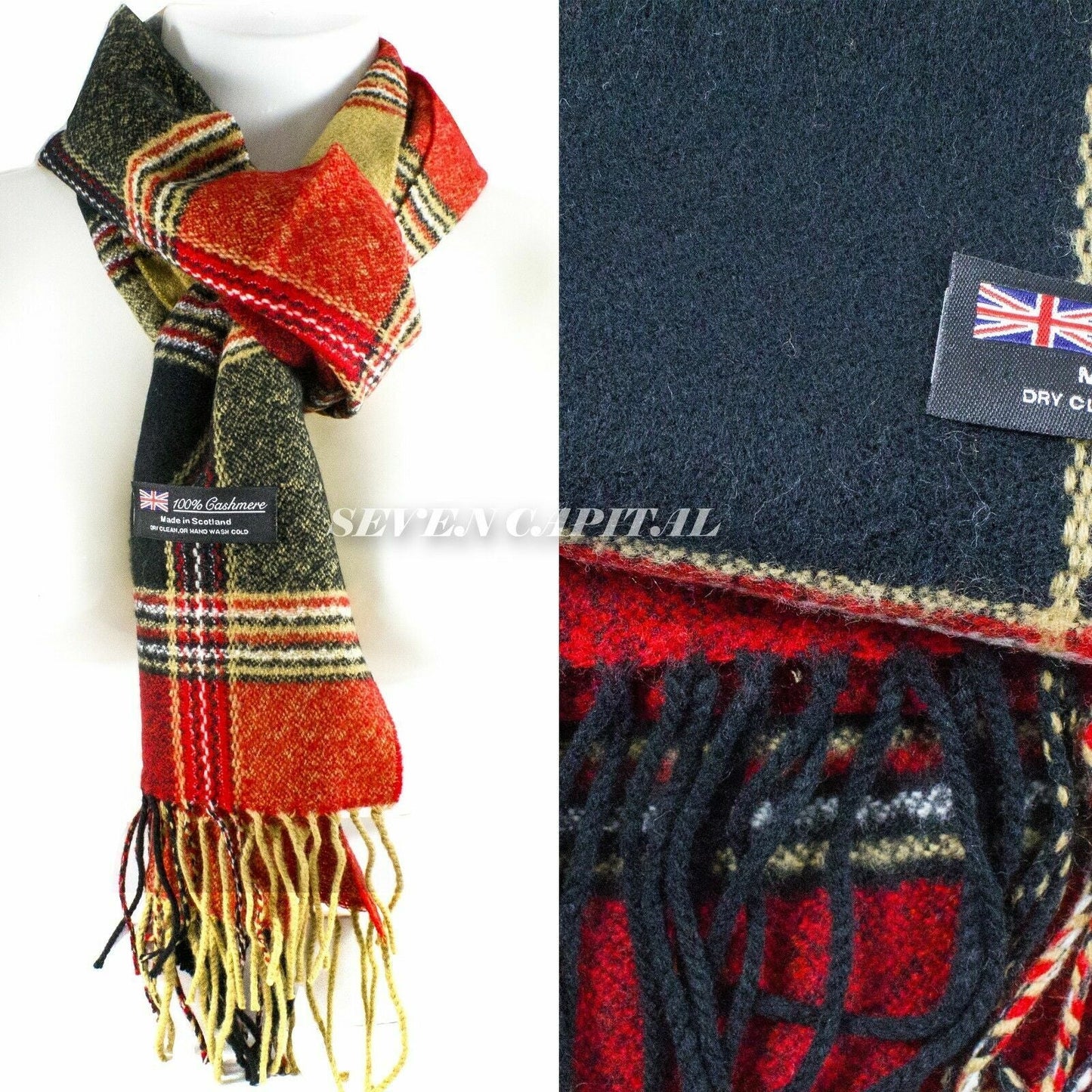 Mens Womens Winter Warm SCOTLAND Made Pashmina Scarf Scarves Plaid