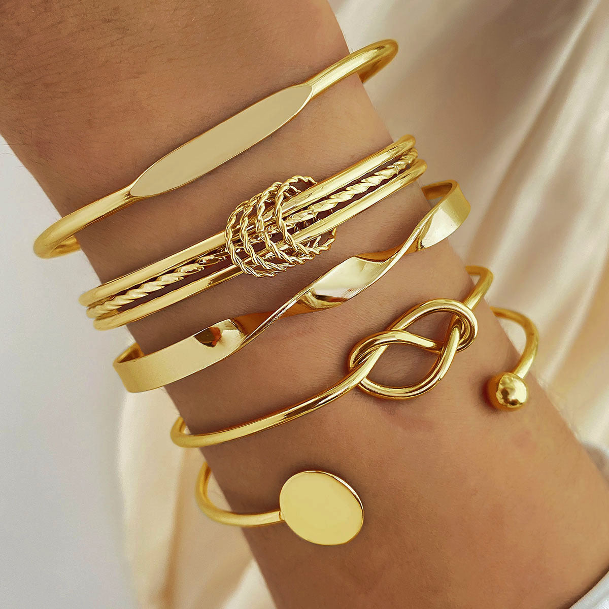 Layered Open Bracelets Set for Women
