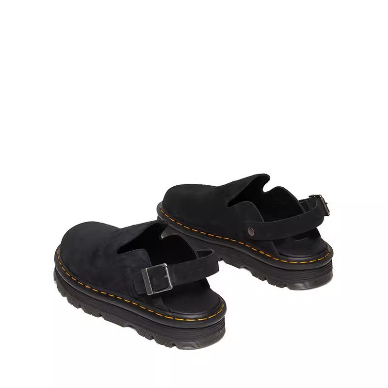 Fashion Thick-Sole Slide Sandals -Suede Slip-On Women Mules