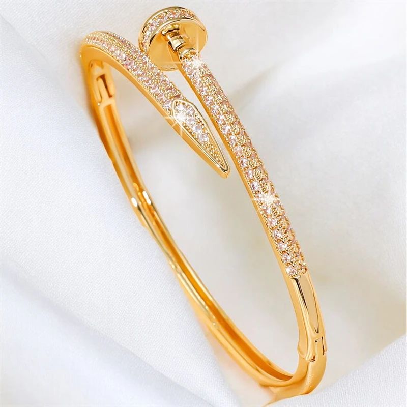 Serpentine Crystal Cuff Bracelet