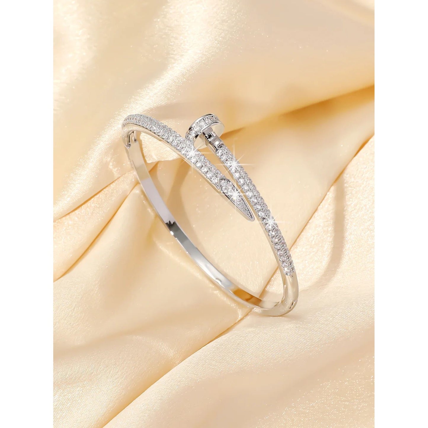 Serpentine Crystal Cuff Bracelet