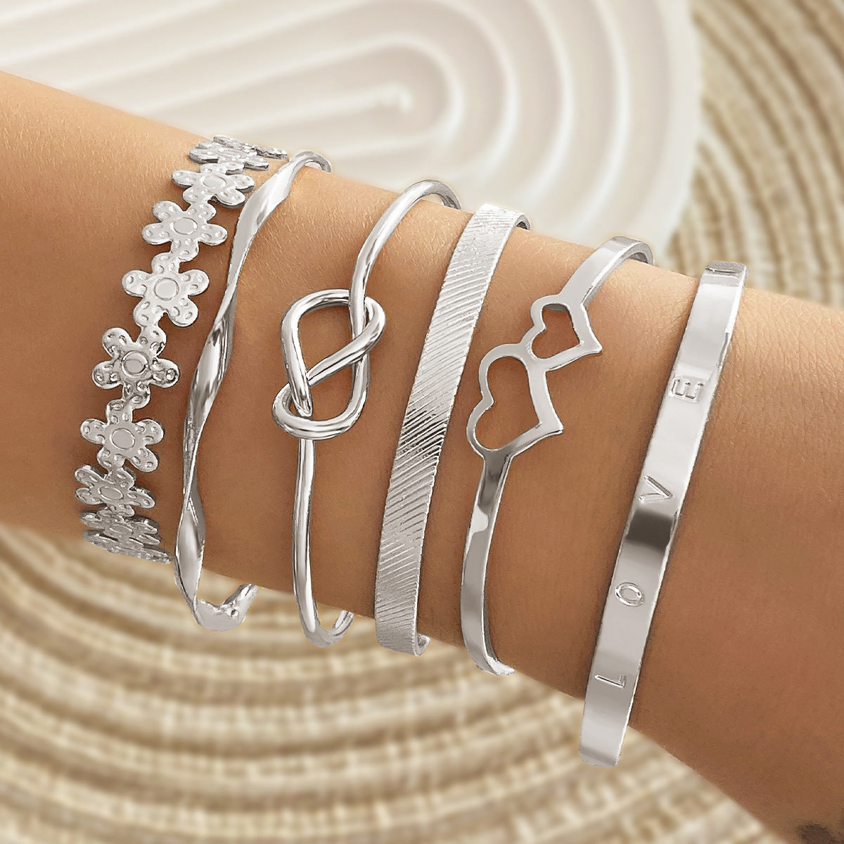 Layered Open Bracelets Set for Women