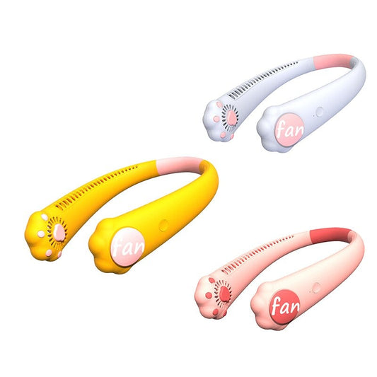Portable Sports Mini Neck Leafless Fan