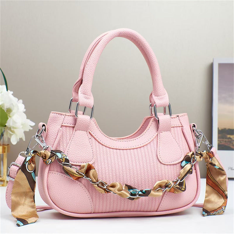 Elegant Braided Chain Handbag - Luxury Handmade Women's Crossbody Bag