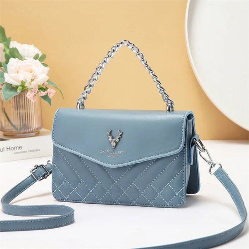 Soft Blush Quilted Mini Bag - Retro Style Casual Handbag Waterproof