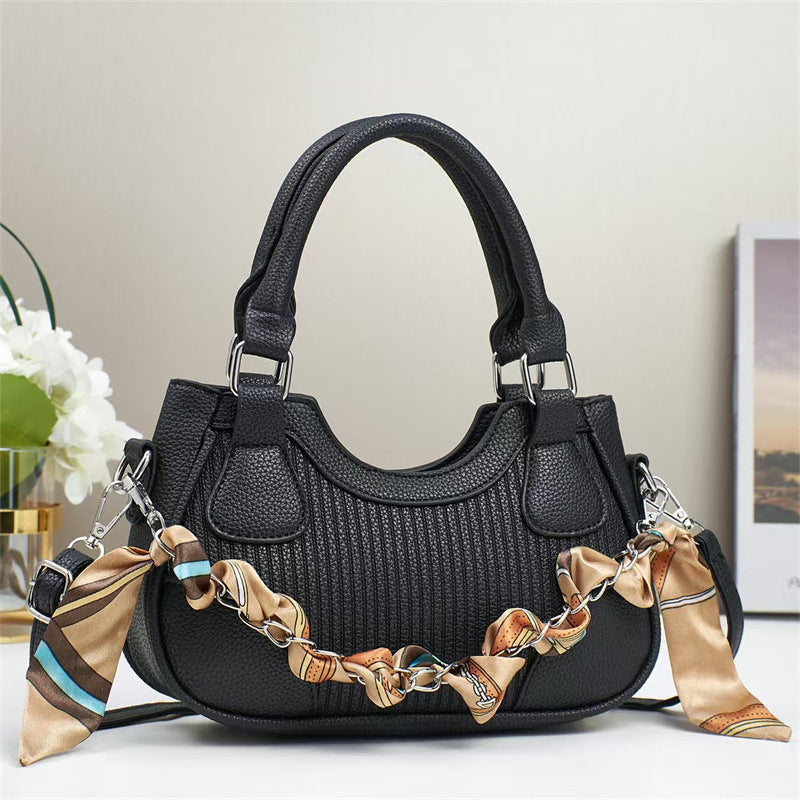 Elegant Braided Chain Handbag - Luxury Handmade Women's Crossbody Bag
