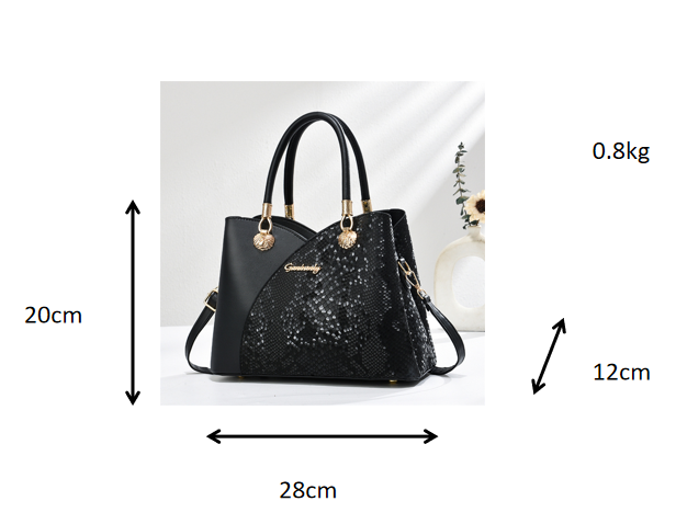 Handheld Pattern Shoulder Bag - Large Capacity Zip Closure Stone