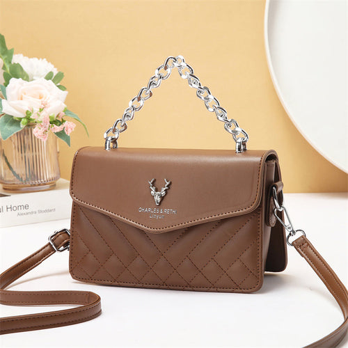 Soft Blush Quilted Mini Bag - Retro Style Casual Handbag Waterproof