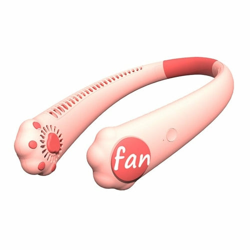 Portable Sports Mini Neck Leafless Fan