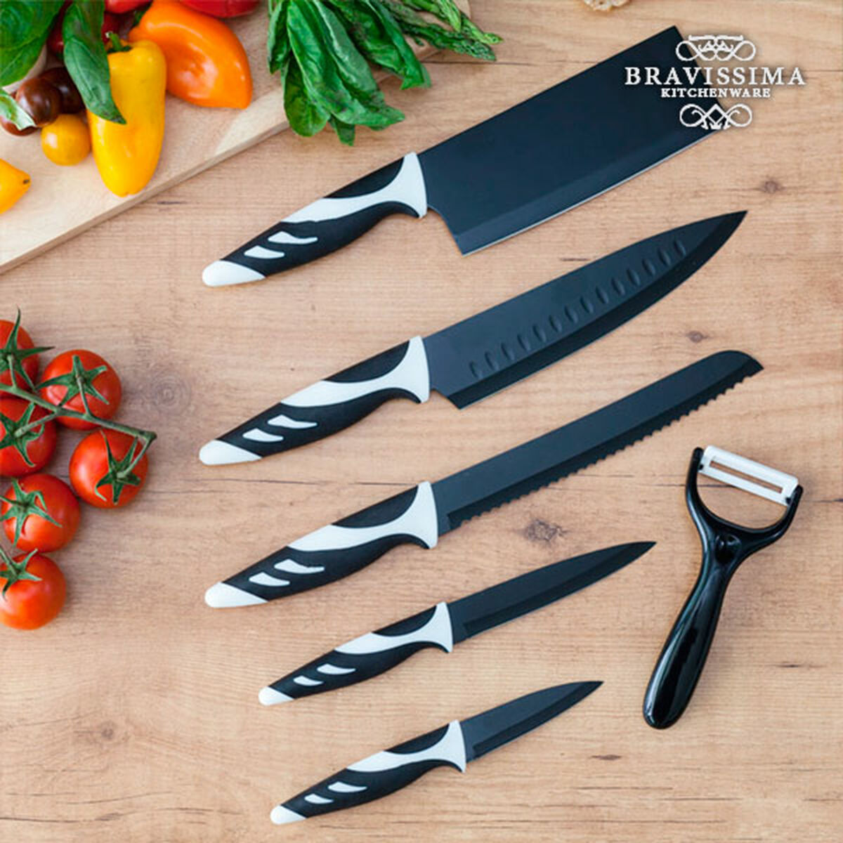 Knife Set Cecotec 01024 Black 6 Pieces