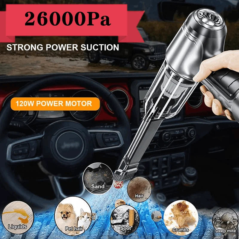 Car Vacuum Cleaner 26000PA Strong Suction Wireless Portable Vacuum