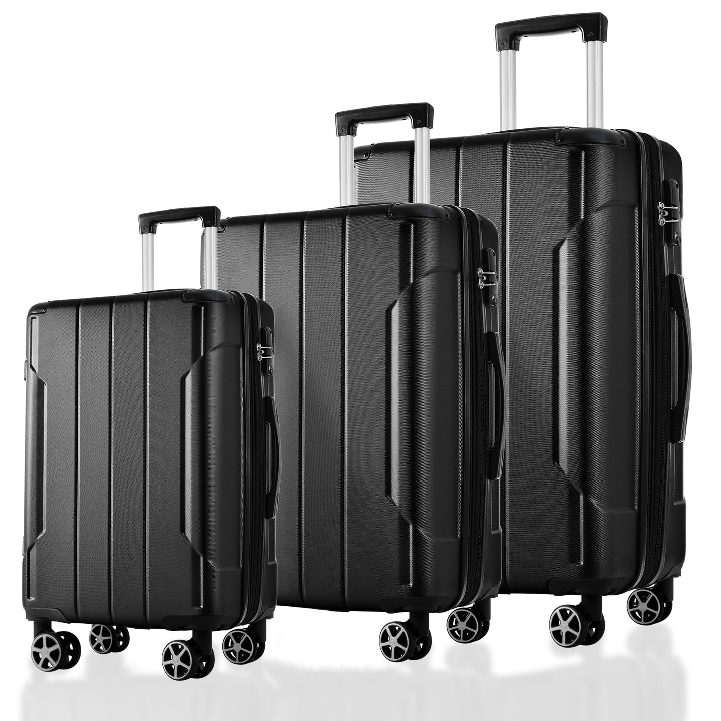 Luggage Sets 3 Piece, Expandable Hard shell ABS Suitcases with Double