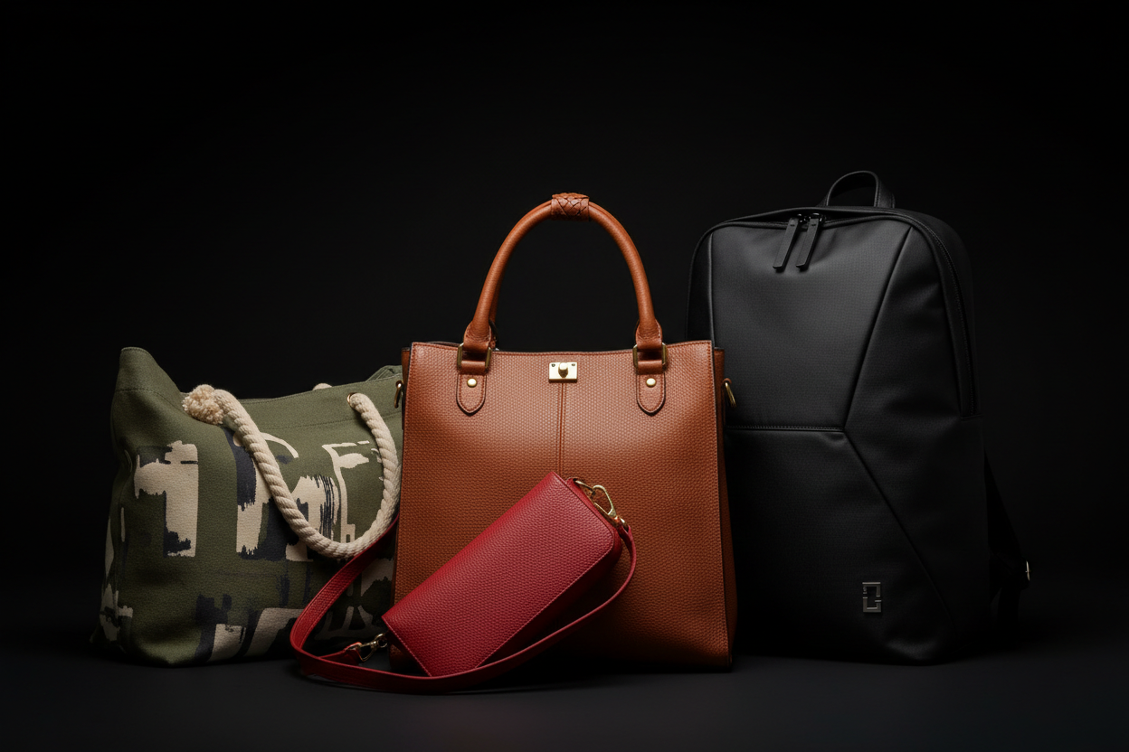 bags with black back ground