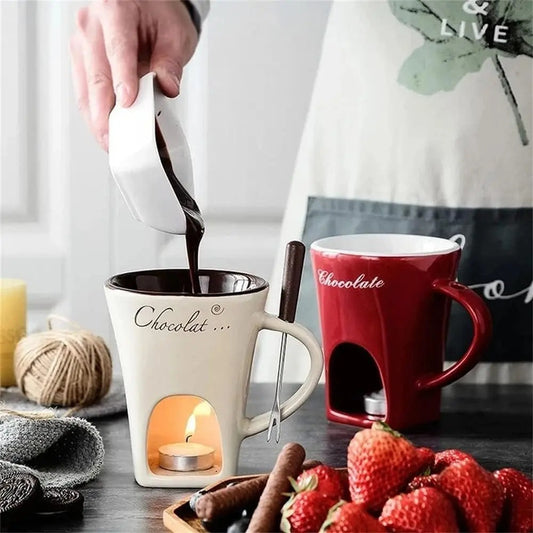 Fondue Mug Set Personal Mini Fondue Pots Chocolate Cheese Ice Cream
