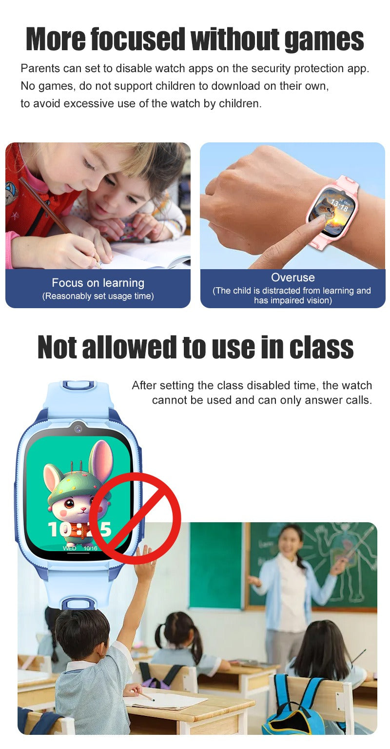 D53 4G Kids Smartwatch GPS Video Call Waterproof Chat Geo Child Safety