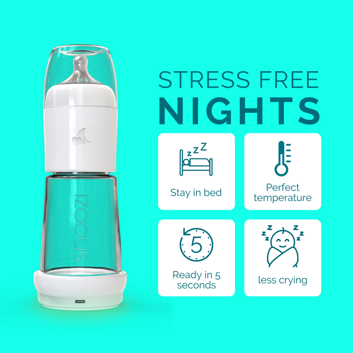 Snoozi Set: Baby Night Bottle + Automatic Bottle Warmer
