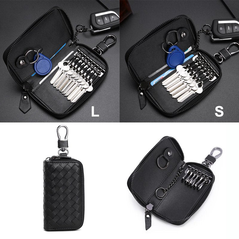 Woven Leather Key Wallet
