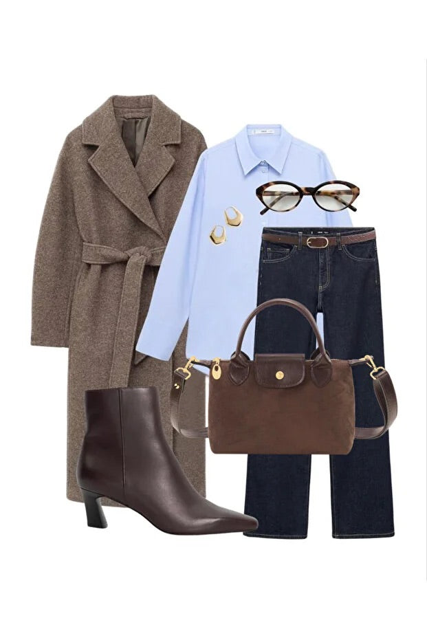 Brown Suede Versatile PU Leather Shoulder Bag for Women