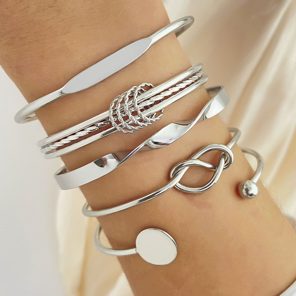 Layered Open Bracelets Set for Women