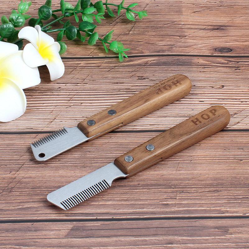 Pet Plucking Knife Comb Wooden Handle Terrier Dog Supplies Pet Shaving