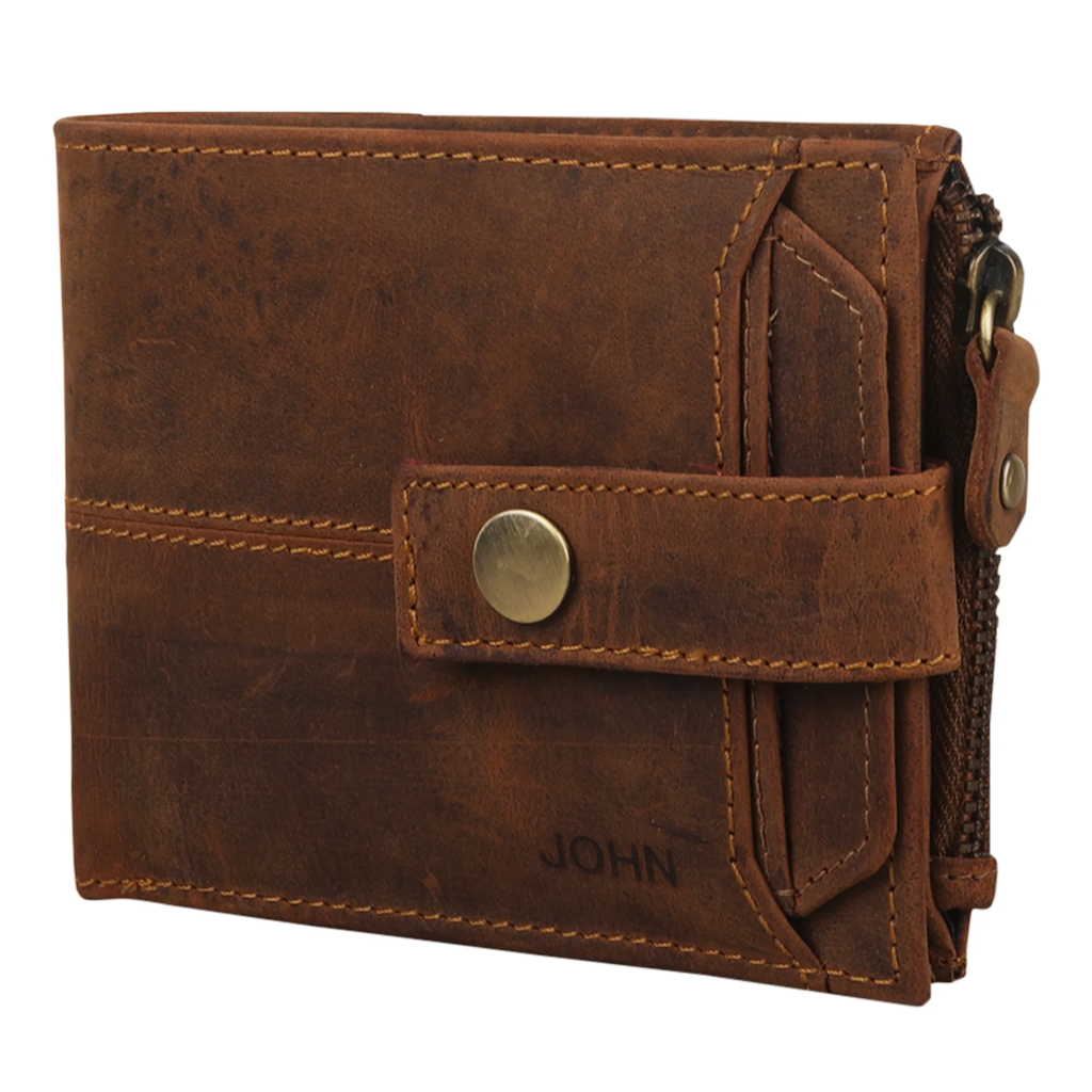 Men Leather Wallet With Multiple Compartment zipper Wallet Size 11X9