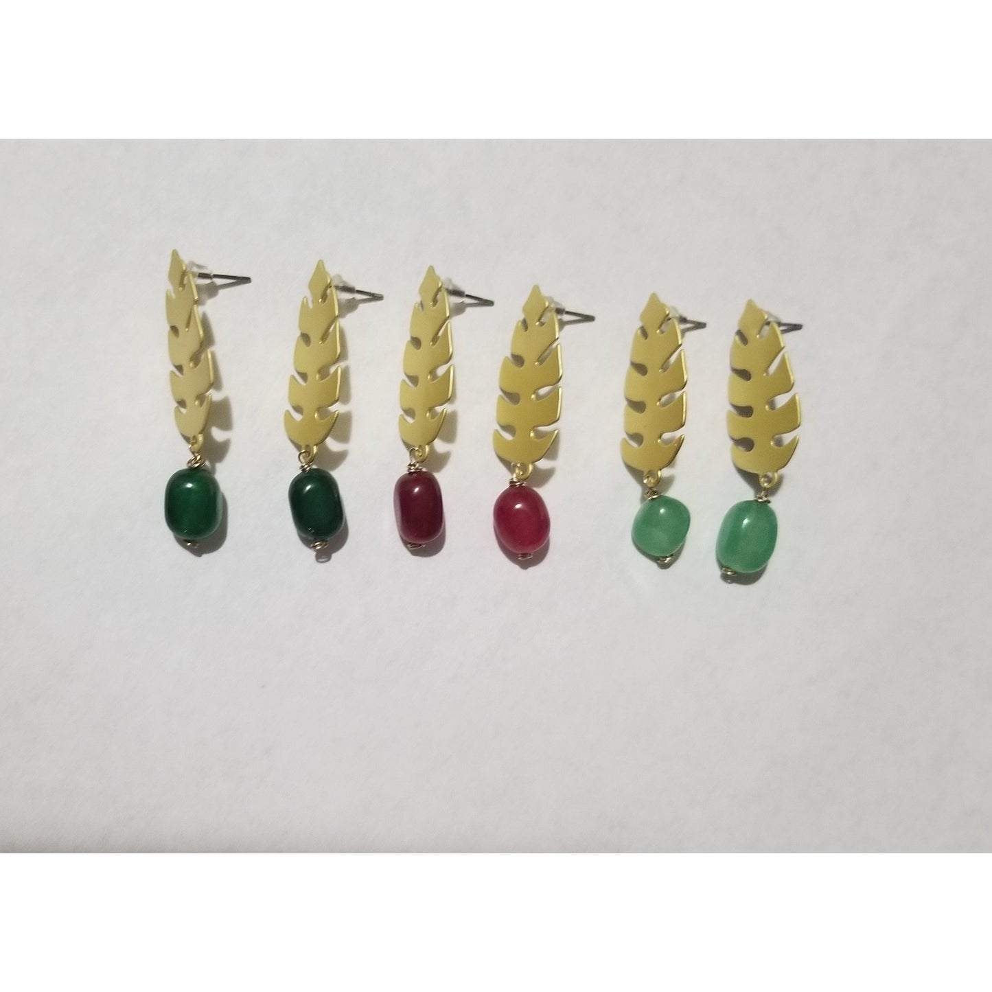 Matte golden drop earings