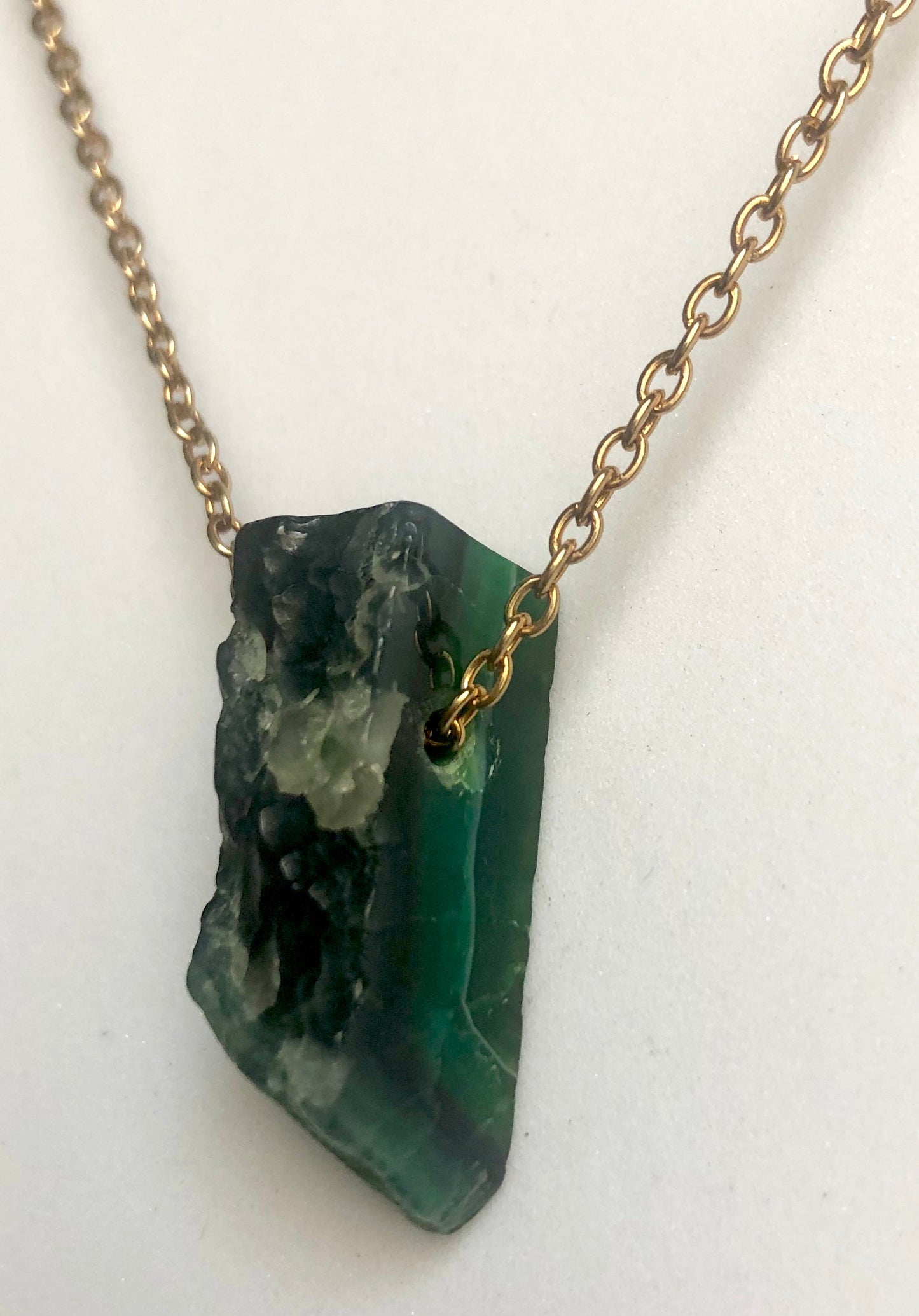 Natural Raw Green Aventurine Gemstone Necklace by The Urban Charm
