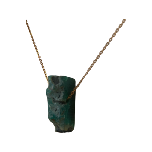 Natural Raw Green Aventurine Gemstone Necklace by The Urban Charm