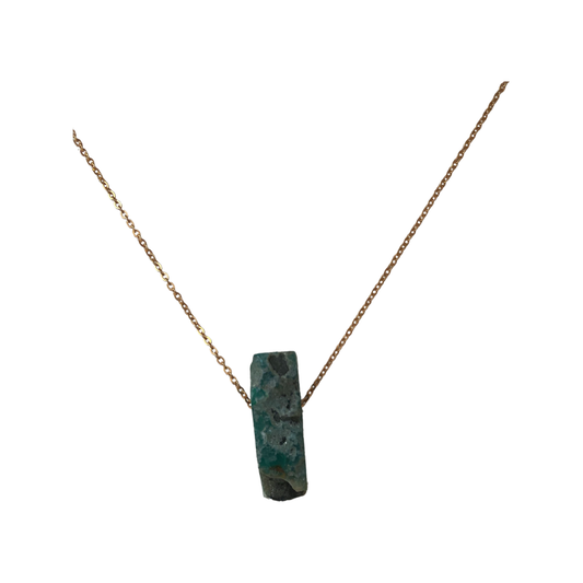 Natural Raw Green Aventurine Gemstone Necklace by The Urban Charm