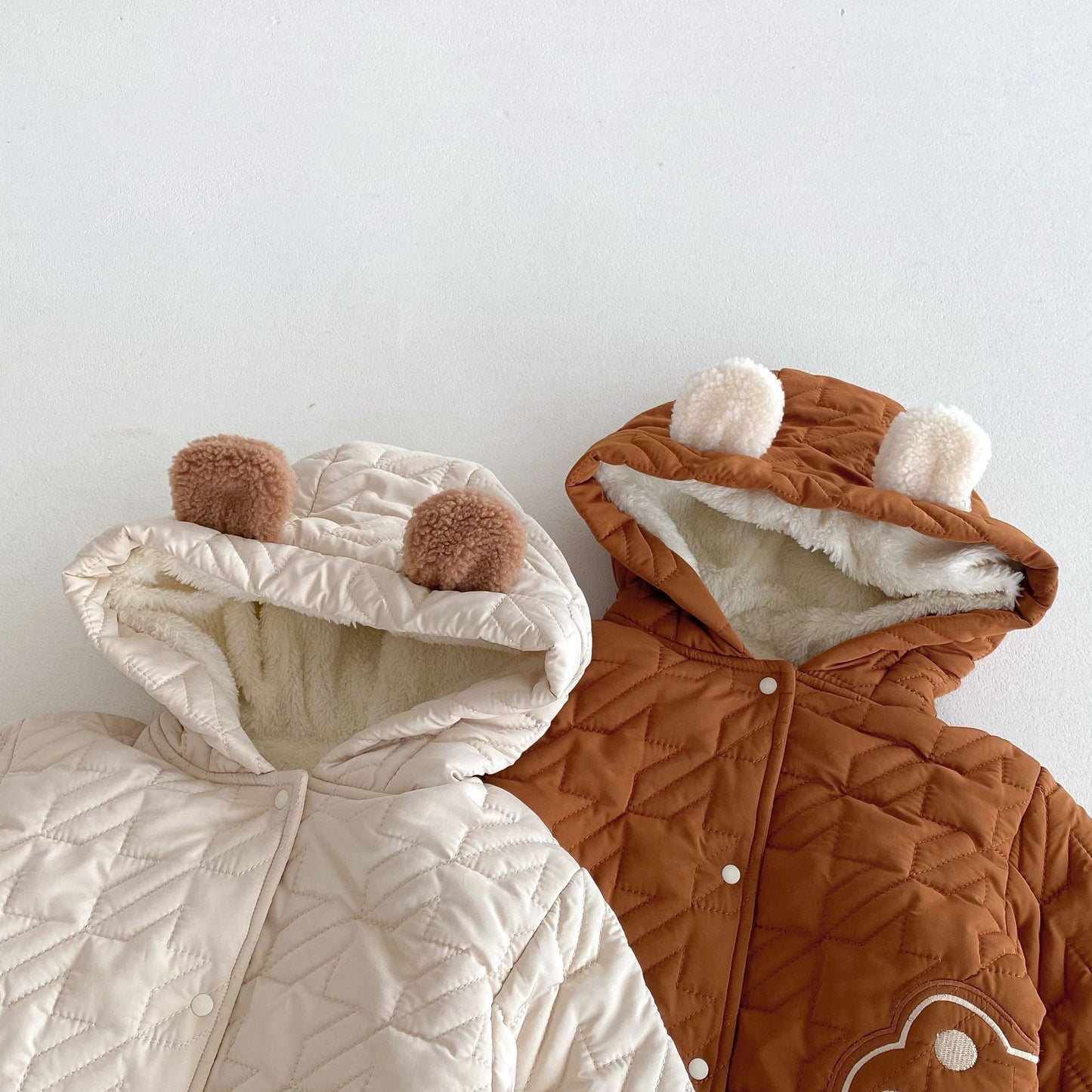Winter Infant Baby Teddy Paws Pattern Long Sleeves Coat With Thick